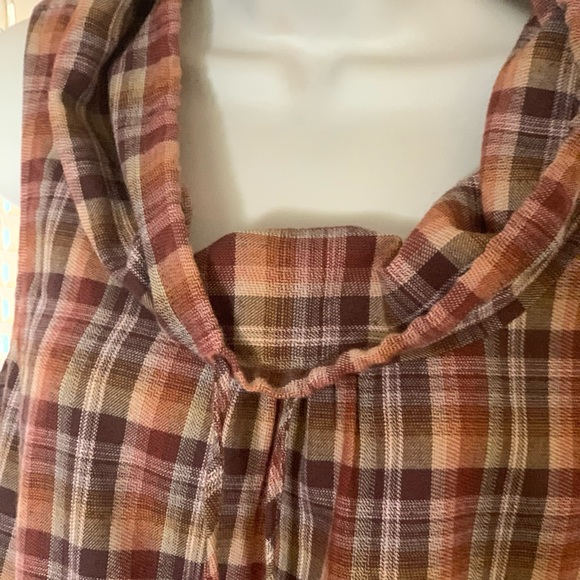 Patagonia brown plaid fortuity tunic/dress pockets - Picture 4 of 6